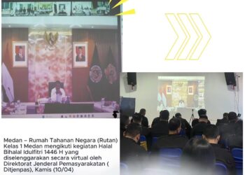 Ikuti Halal Bilhalal Virtual Bersama Dirjenpas, Rutan Kelas I Medan