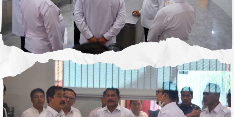 Mentri Imipas Didampingi Dirjen Pemasyarakatan Dan Pejabat Lainnya,Meninjau Langsung Dapur Sehat.(Doc/Foto:Lapas I Medan)